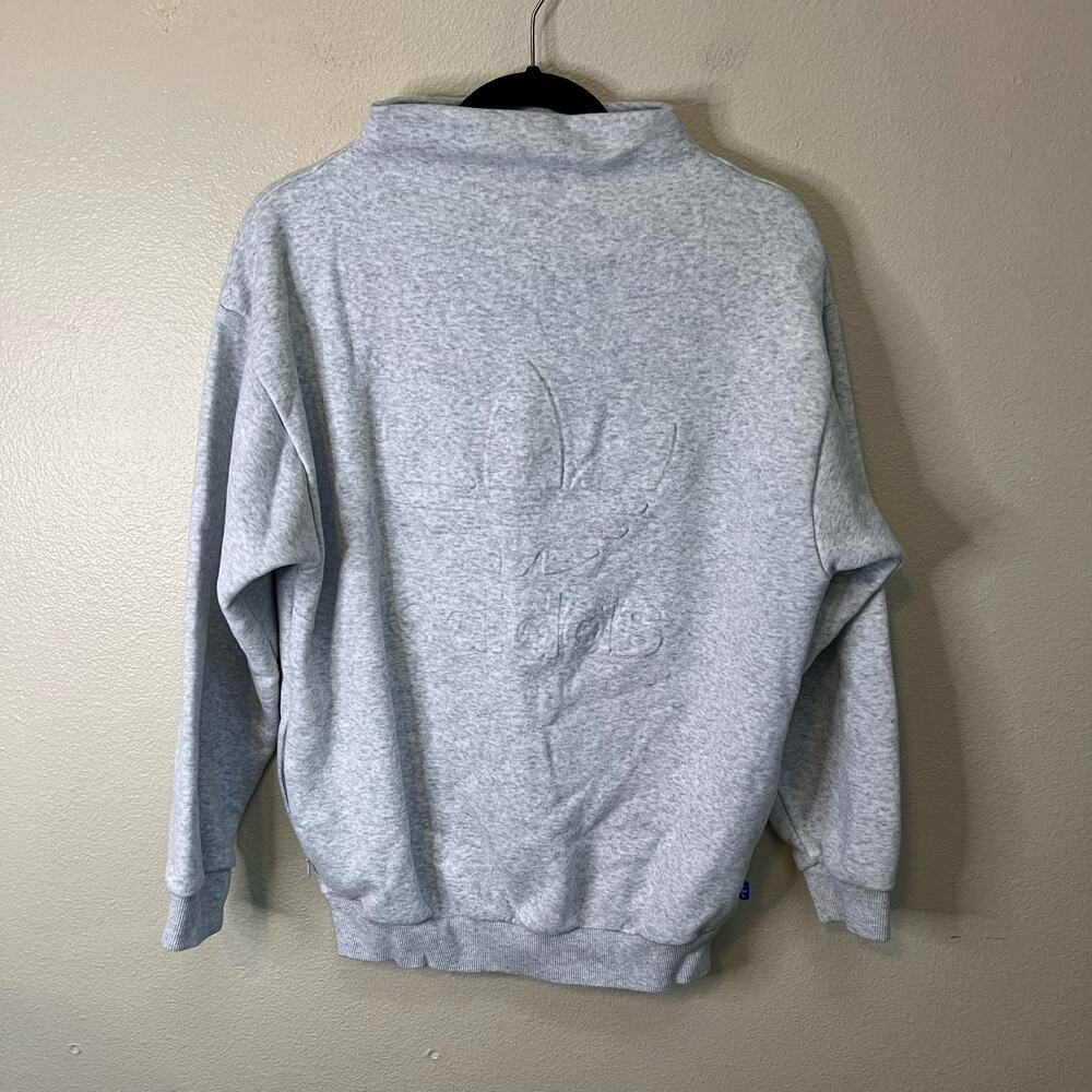 Adidas Gray Mock Neck Logo Sweatshirt Size S